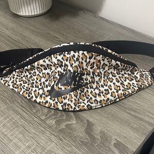 Nike Black and Brown Animal Print Waist Bag